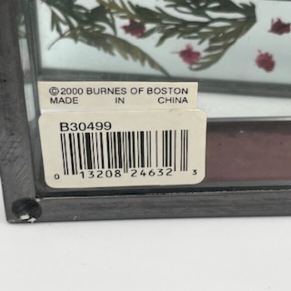 Burnes Of Boston Leaded Glass Box With Dried‎ Flowers Pink - Picture 9 of 12